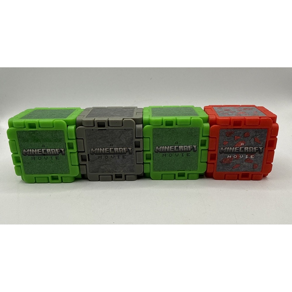Lot (4) McDonald's Minecraft Movie Happy Meal Toy‎ Blocks